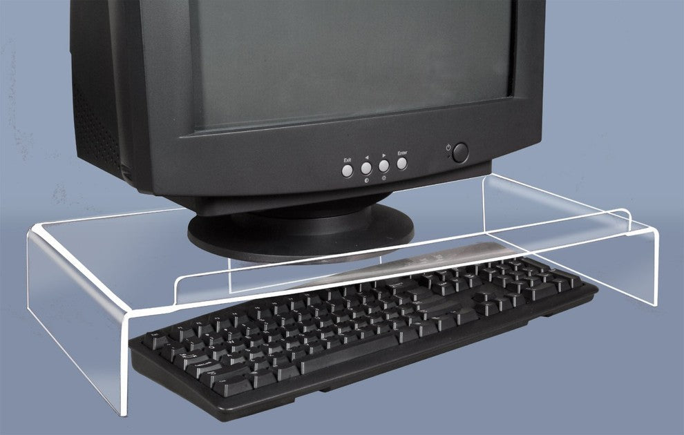 Acrylic Monitor Stand and Keyboard Storage
