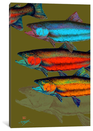 "Multi-Colored Fish" by Dean Crouser, 18x12x1.5