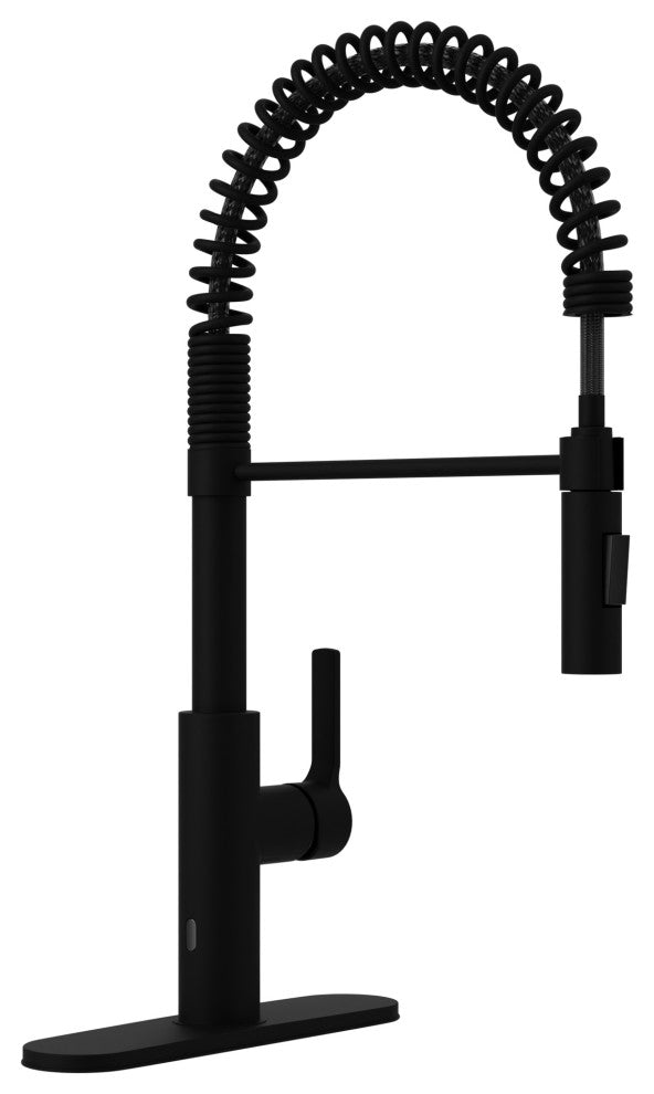 Touchless Pull-Down Faucet With Fan Sprayer, Matte Black