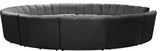 Infinity Channel Tufted Velvet Modular Chair, Gray, 12 Piece
