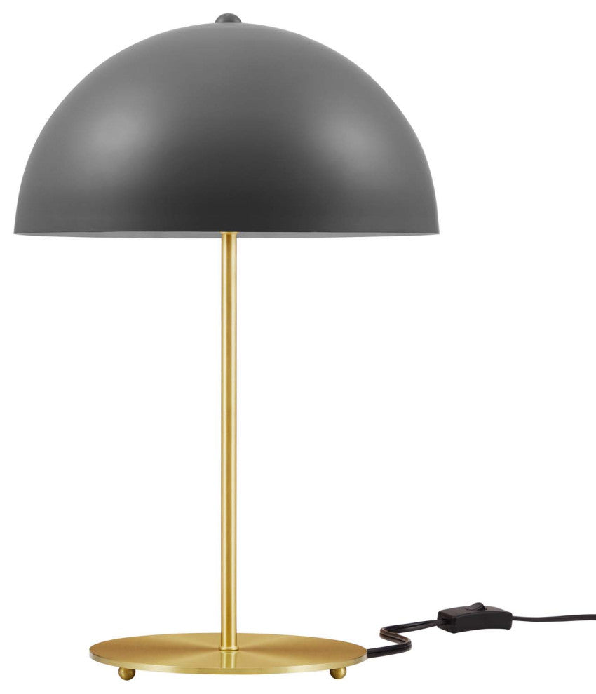 Ideal Metal Table Lamp, Gray Satin Brass