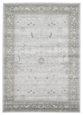 Unique Loom Light Gray La Jolla Floral 7'x10' Area Rug