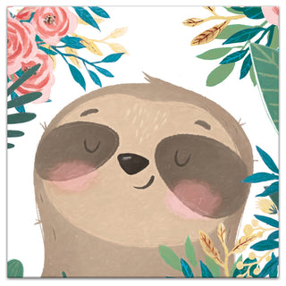Bashful Sloth 12x12 Canvas Wall Art