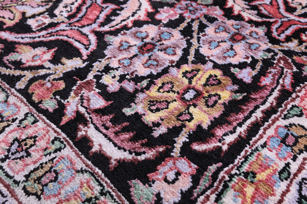 11' 11" X 18' 7" Hand Knotted Kashan Silk Rug - Q13845