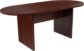 6 Foot, 72"Classic Oval Conference Table Meeting Table, Mahogany