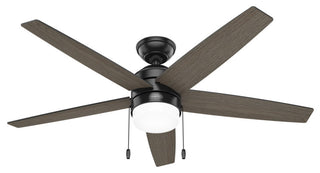 Hunter 52" Bardot Matte Black Ceiling Fan, LED Kit, Pull Chain