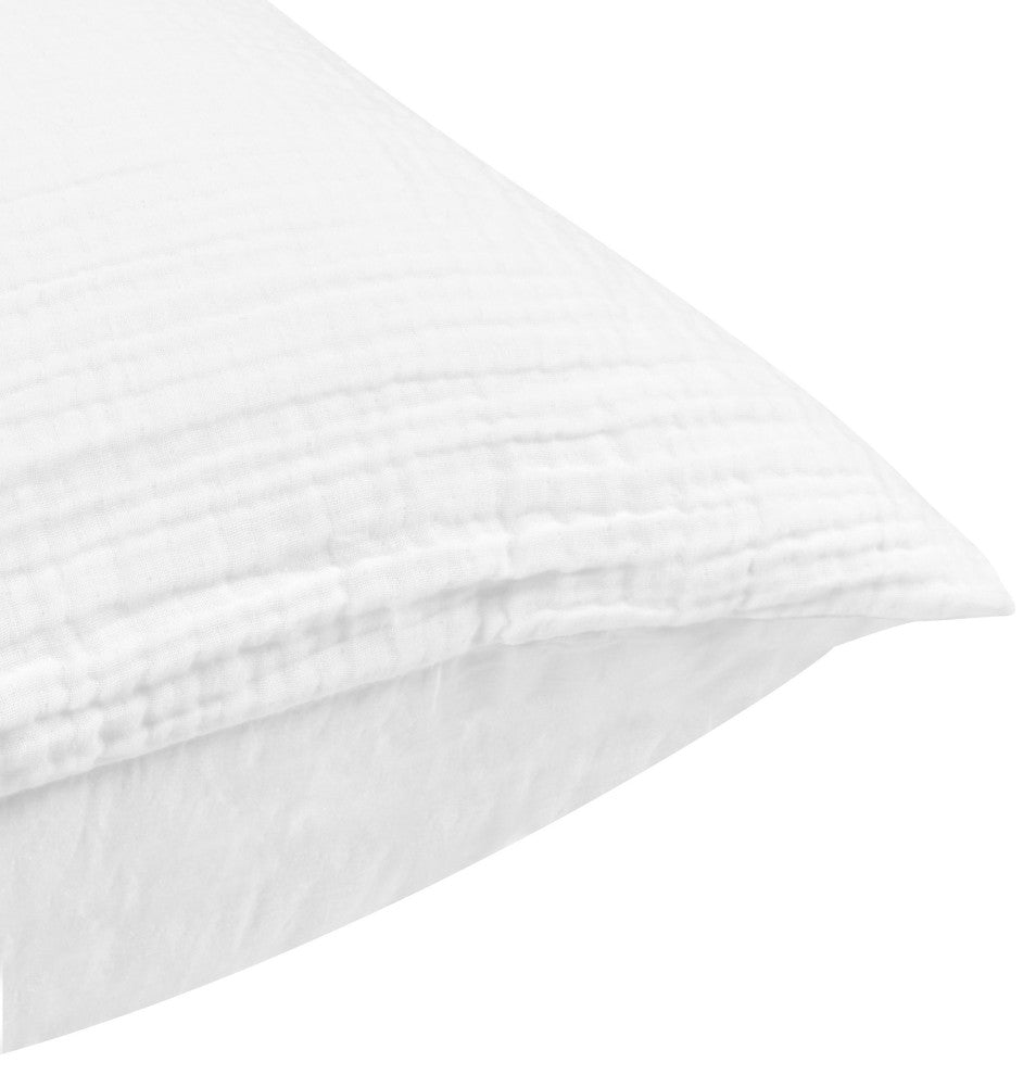 Camille Linen Sham, White, Euro Size