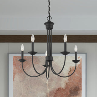 Livex Lighting Estate 5 Light Black Chandelier