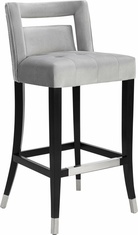 TOV Furniture Hart Grey Velvet Counter Stool