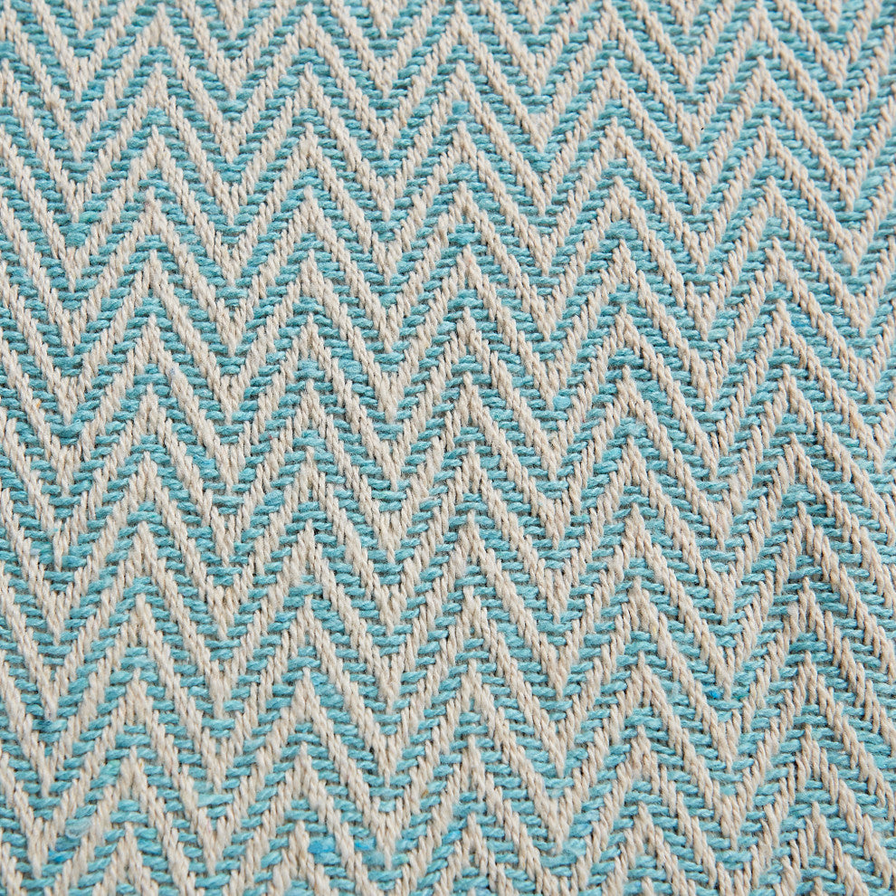 Aqua Handloom Chevron Table Runner 15x108
