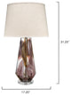 Watercolor Table Lamp, Plum Glass With Cone Shade, Natural Linen