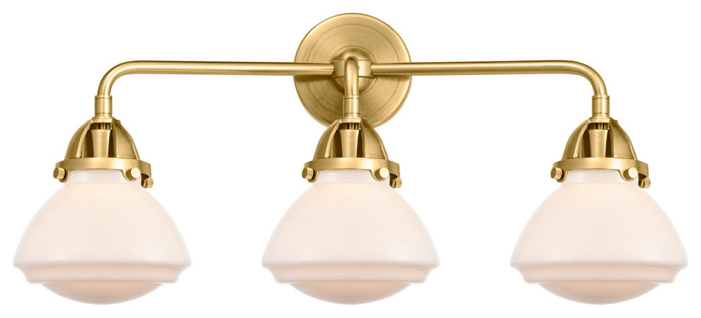 Innovations 288-3W-SG-G321-LED Olean 3 Light Vanity Light, Satin Gold