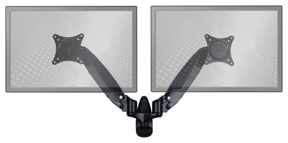 Sit-Stand Wall Mount Monitor Arm: Standard Dual Screen Black