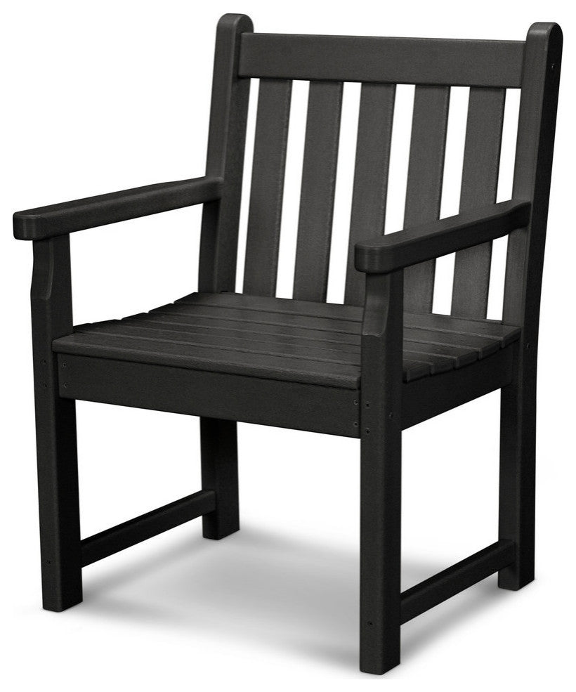 Polywood Traditional Garden Arm Chair, Black