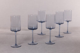 Foligno Wine Glasses, Set of 6, Light Blue
