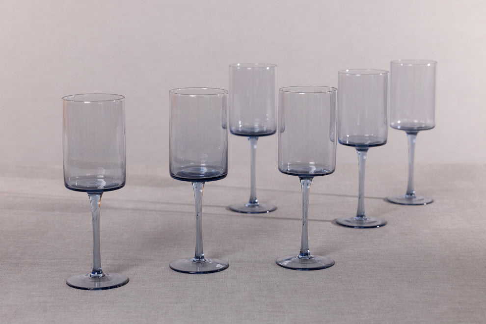 Foligno Wine Glasses, Set of 6, Light Blue