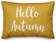 Hello Autumn Lumbar Pillow, Mustard, 14"x20"