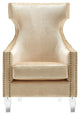 TOV Furniture Gramercy Gold Croc Velvet Wing Chair