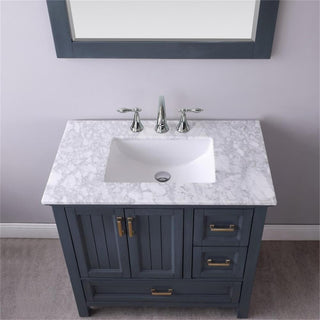 Isla 36" Marble Countertop Single Vanity w/o Mirror - Classic Blue