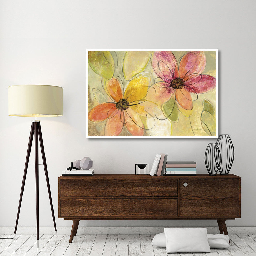 "Neon Floral v2" Digital Paper Print by Silvia Vassileva, 62"x42"