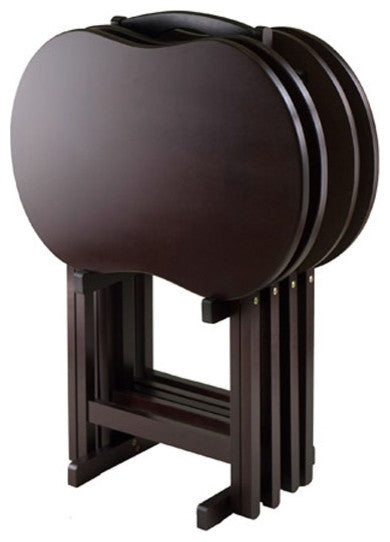 Skippy 5Piece TV Table Set, Peanut Top
