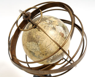 Globe In Brass Rings