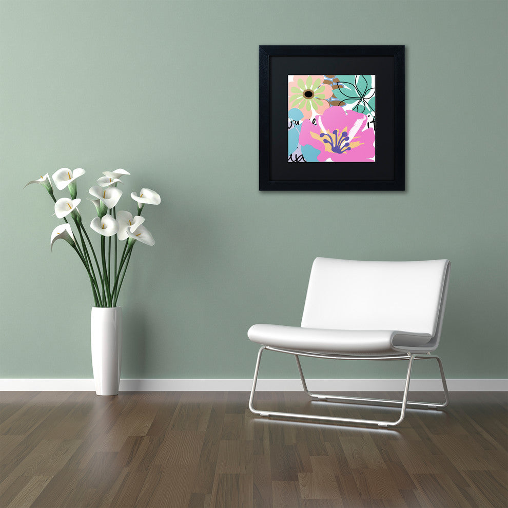 Color Bakery ''French Poodle I'' Matted Framed Art, Black Frame, Black Mat, 16x16