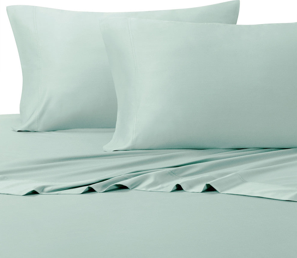 300 TC Silky 100% Bamboo Viscose Sheet Set, Sea, Twin Xl