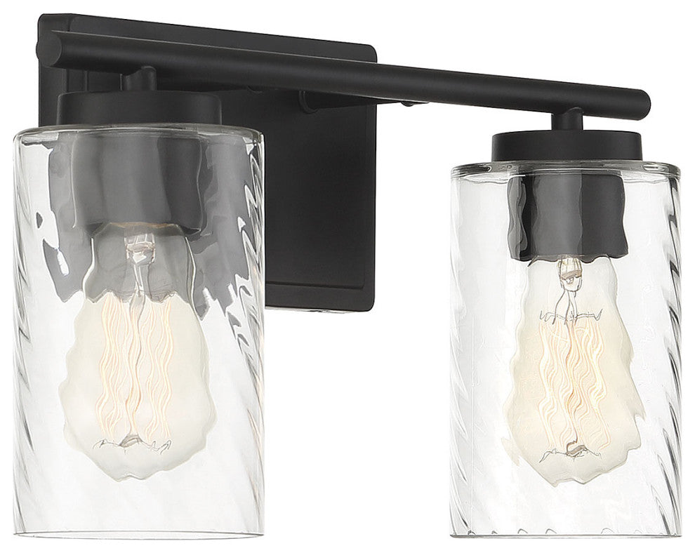2-Light Bathroom Vanity Light, Matte Black