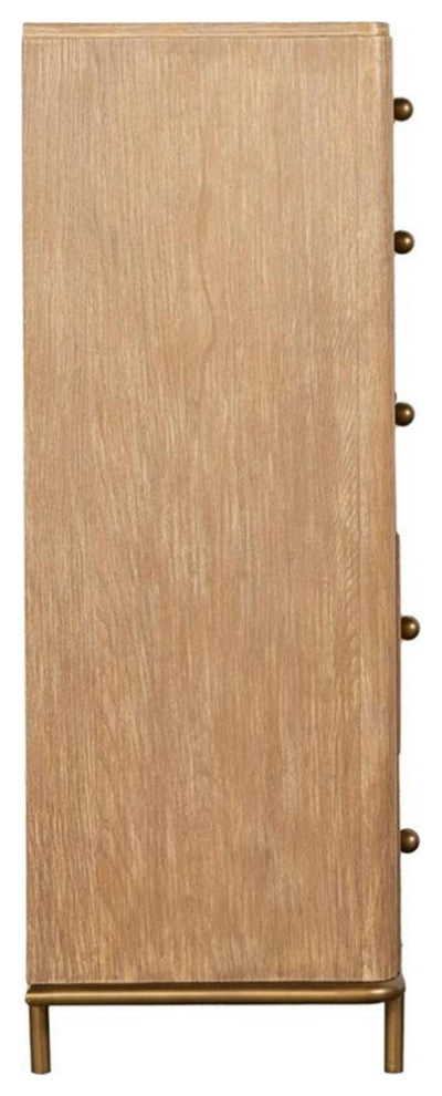 Coaster Arini 5-Drawer Contemporary Wood Chest in Sand Wash