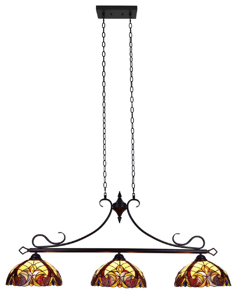 CHLOE Lighting CH38632AV47-IL3 ADIA Victorian Dark Bronze 3 Light Island Pendant