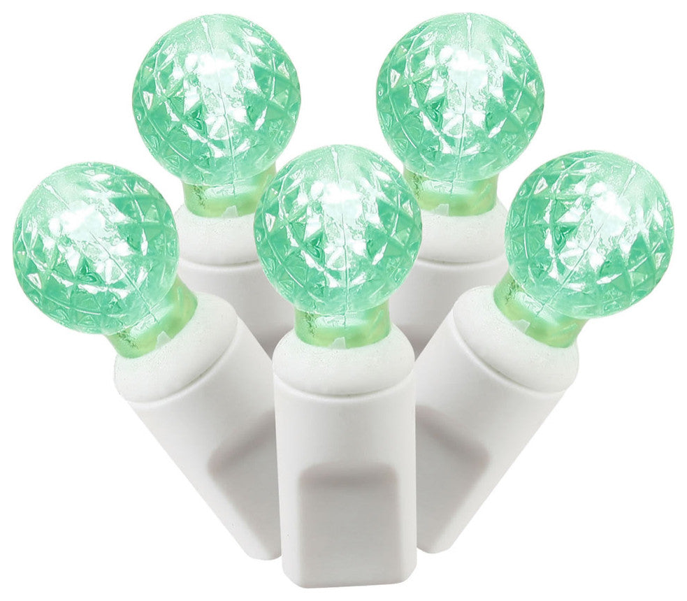 Vickerman X6W9504 Green Led Light On White Wire, Christmas Light Strand
