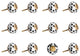 Knob-It Vintage Handpainted Ceramic Knobs, Set of 12, Cream/Burgundy/Yellow