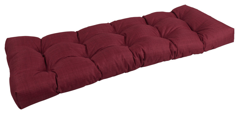 51"X19" Tufted Solid Outdoor Spun Polyester Loveseat Cushion, Merlot