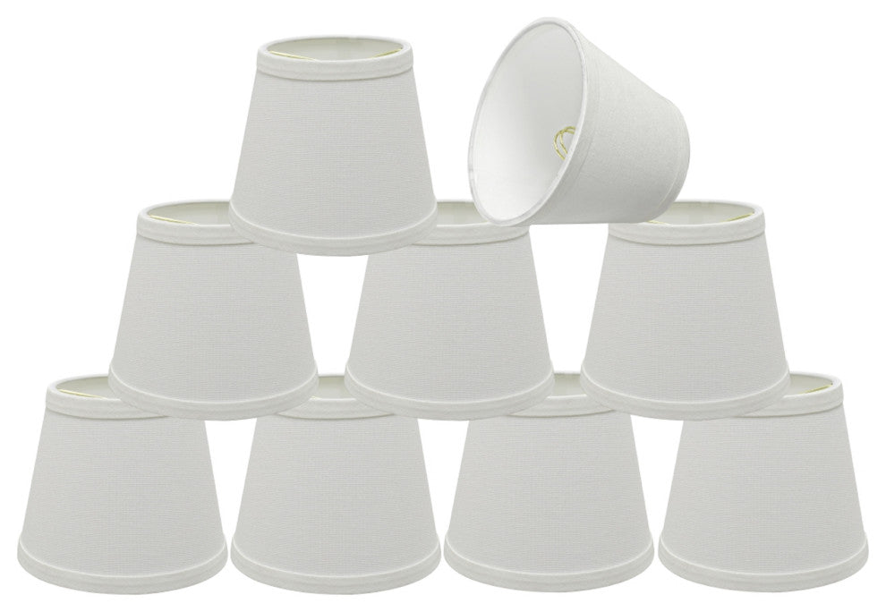 32862-9 Small Hardback Empire  Chandelier Clip On Lamp Shade White 4"x6"x5"