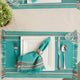 Agate Blue Hacienda Stripe Fringed Napkin Set of 6