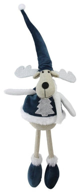18" Blue and White Decorative Standing Elk With Wings Tabletop Decoration