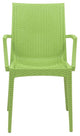 LeisureMod Weave Mace Indoor Outdoor Patio Dinin Armchairs, Black, Green