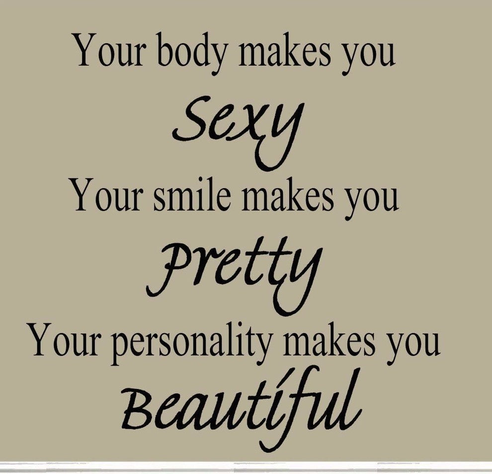 VWAQ Your Smile Makes You Pretty, Vinyl Wall Decals For Bedroom Wall Decor
