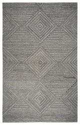 Rizzy Home Suffolk SK334A Gray Geometric/Solid Area Rug, Rectangular 9'x12'