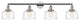 Large Bell 4 Light Bath Vanity Light, Polished Chrome, Clear Deco Swirl