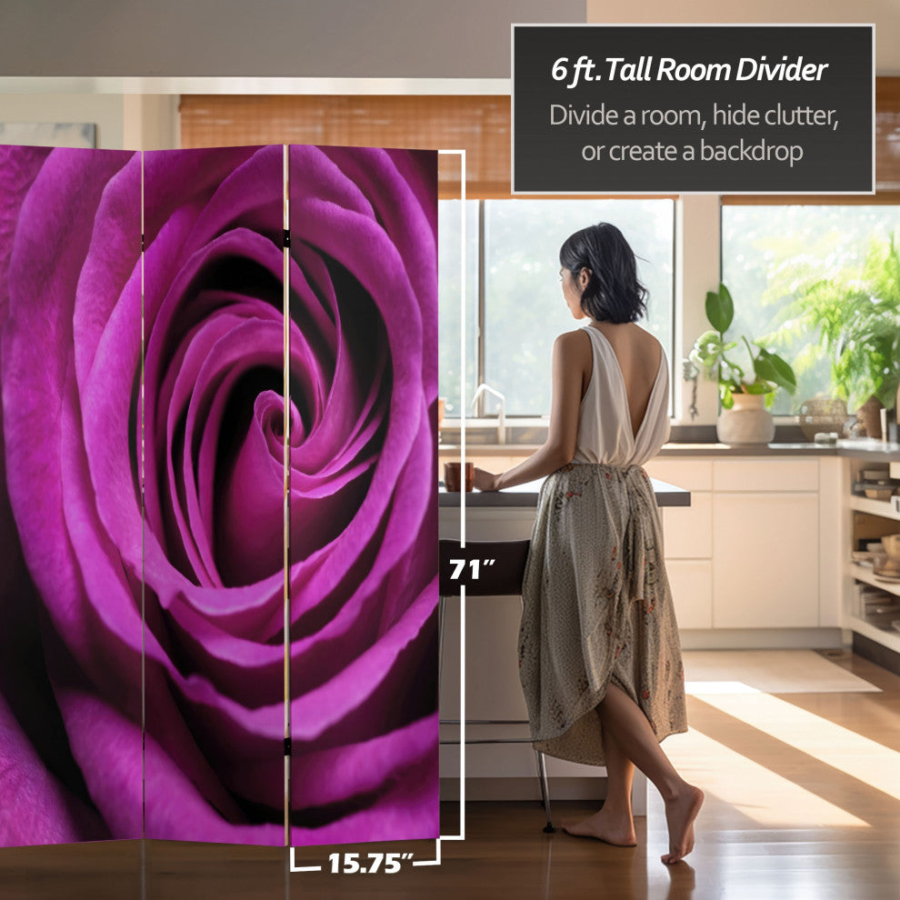 6' Tall Double Sided Roses Room Divider