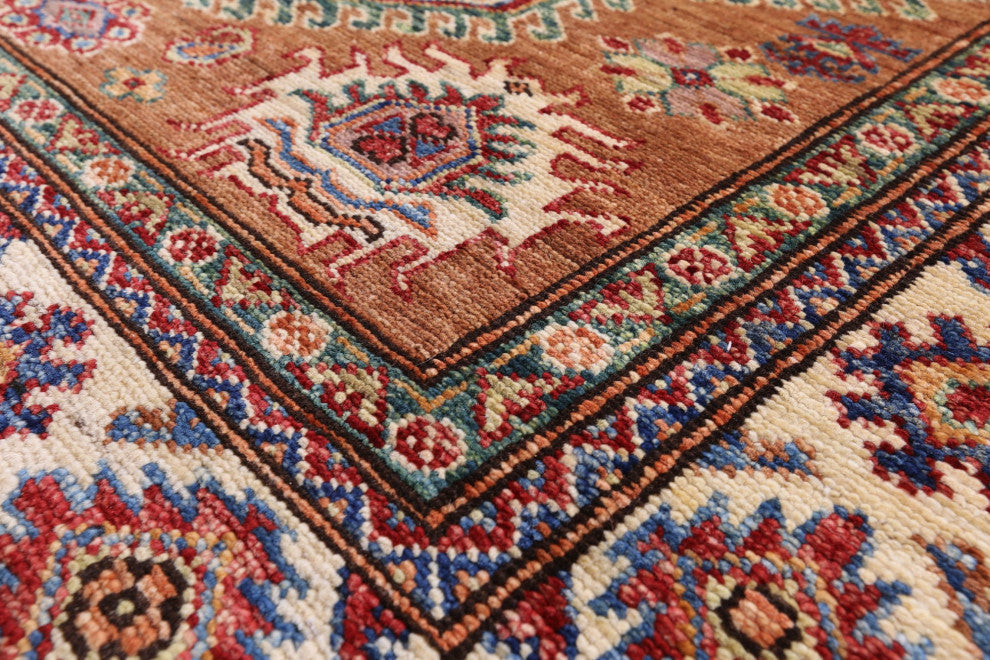 3' 6" X 4' 11" Super Kazak Handmade Wool Rug Q10637