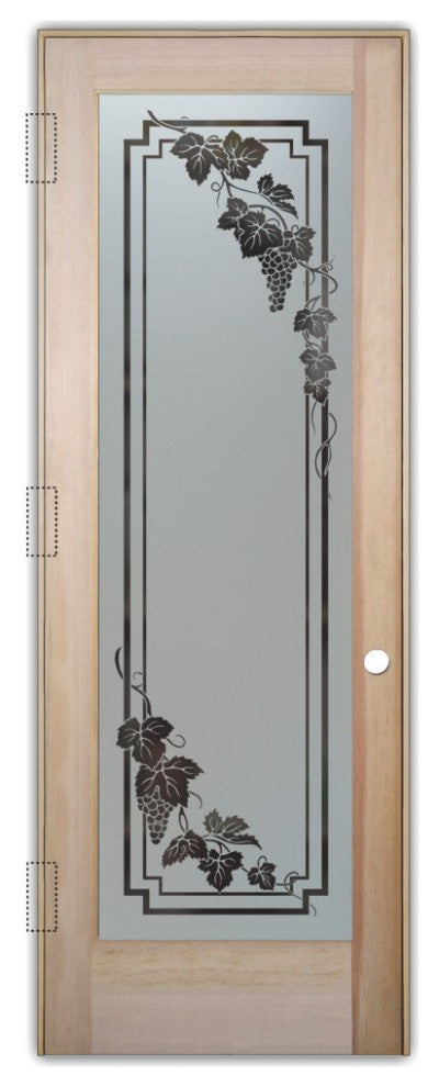 Pantry Door - Vineyard Grapes Cascade - Douglas Fir (stain grade) - 30" x...