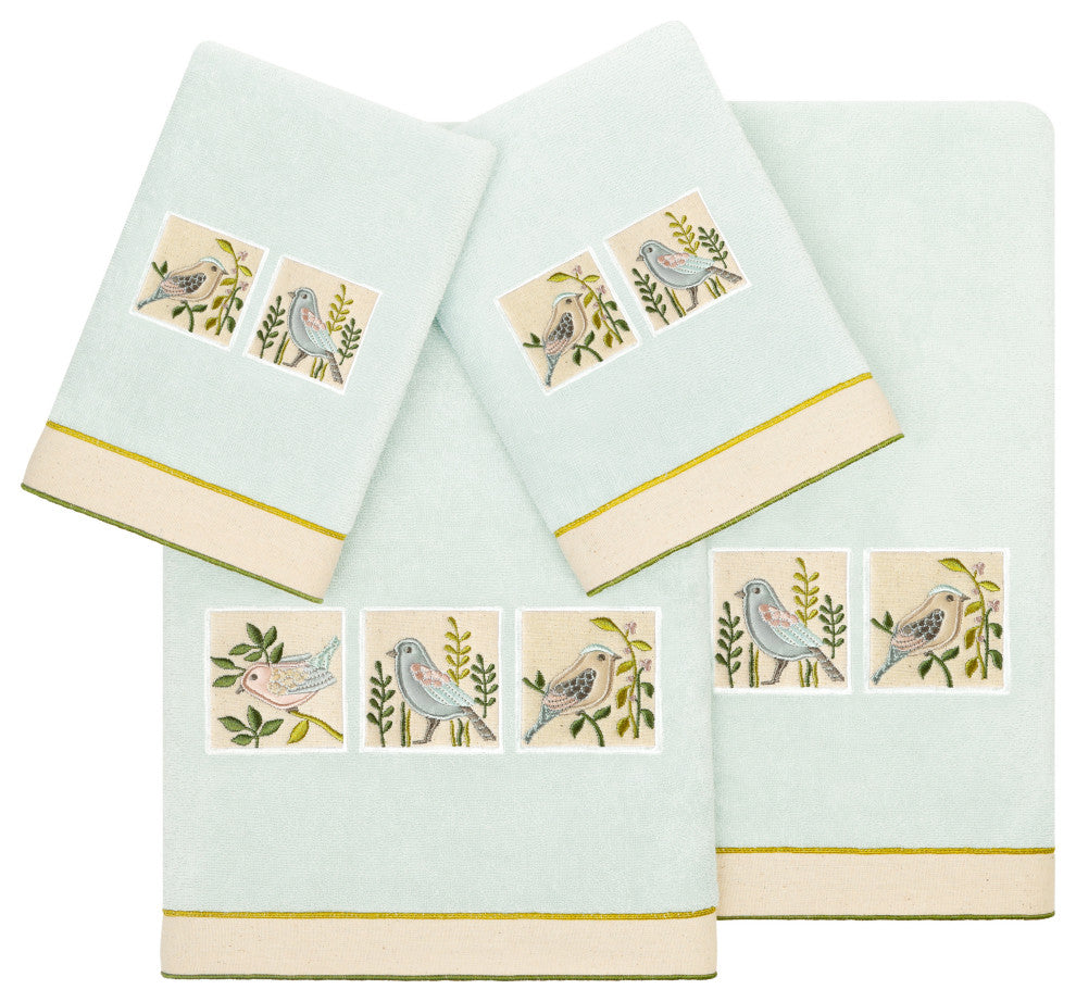 Linum Home Textiles 100% Turkish Cotton BELINDA 4PC Embellished Towel Set