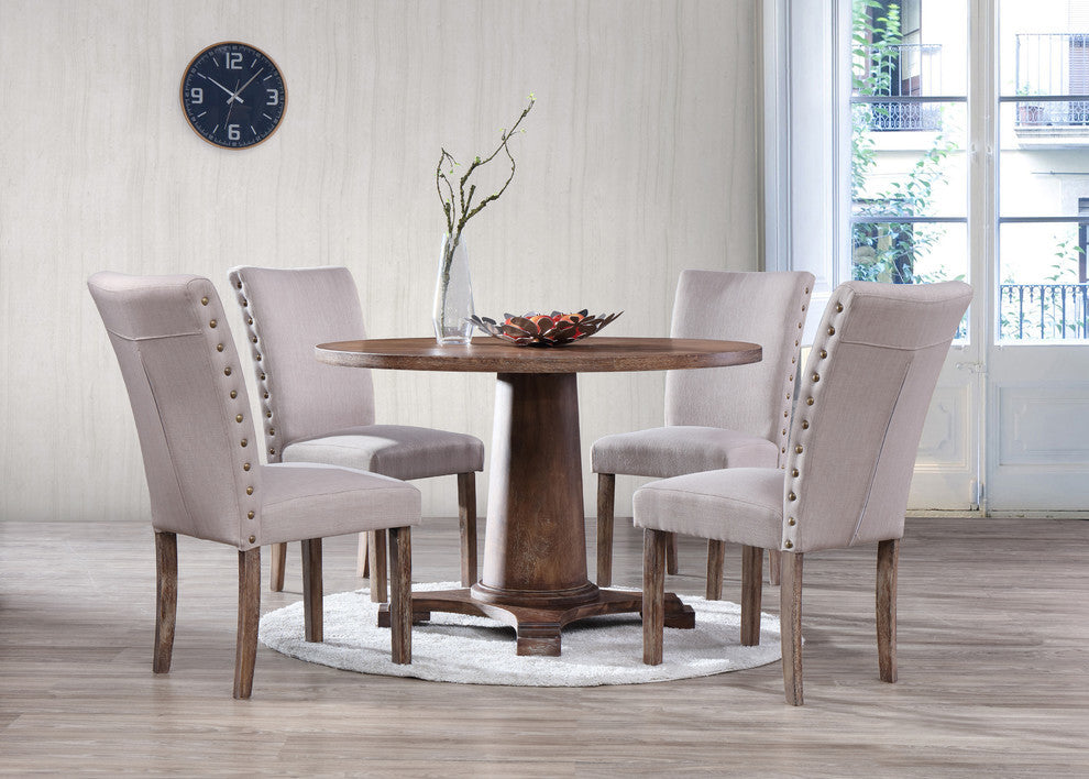 Carey Antique-Style Natural Oak Side Chairs, Set of 2