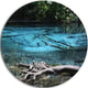 Blue Pond In Deep Forest, Landscape Photo Large Disc Metal Artwork, 23"