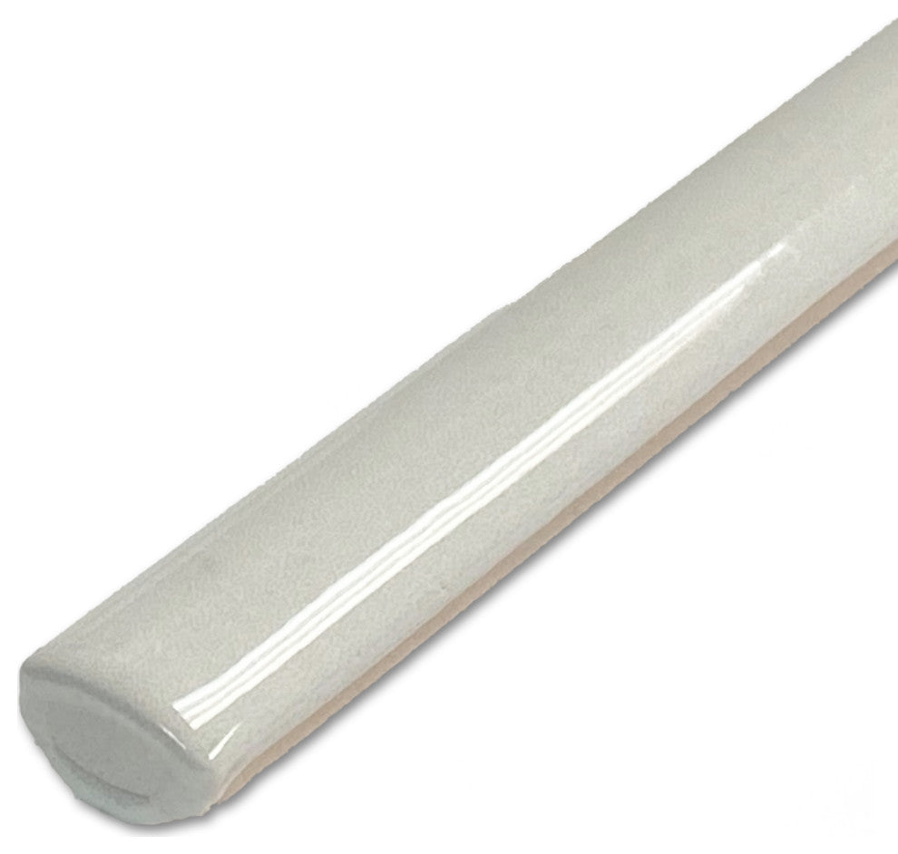 Coco Demi-Bullnose Glossy Cloud White Ceramic Wall Trim