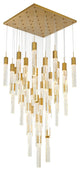 25-Light Gold Metal Chandelier With Clear Bubble Crystal Accents