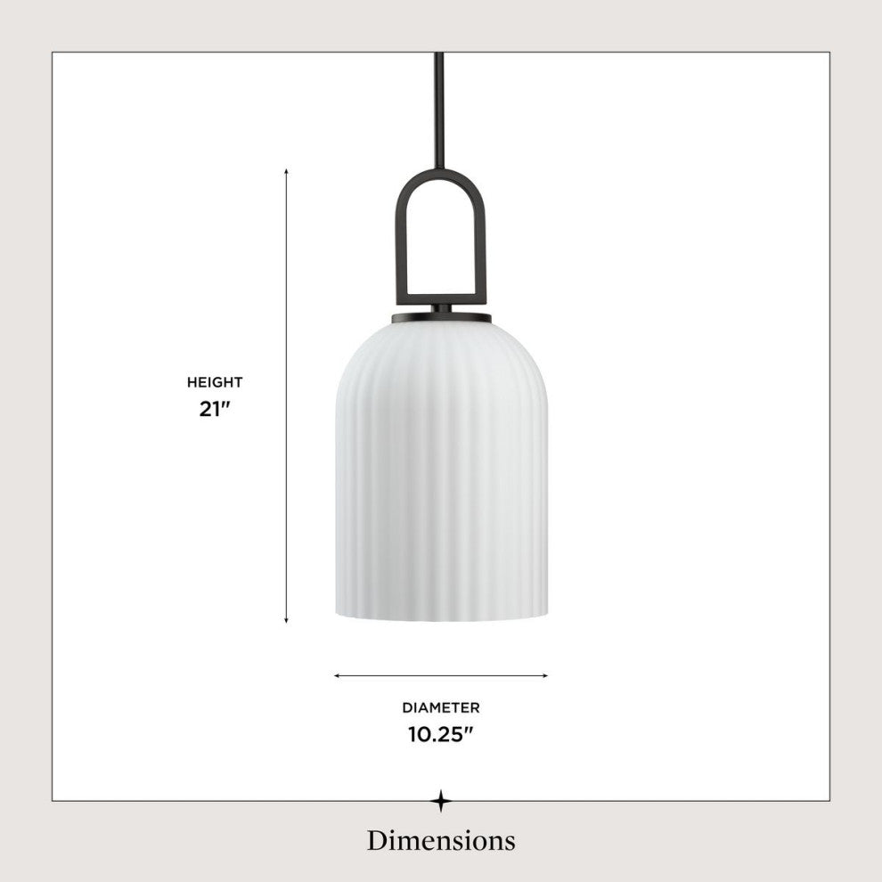 Stanza Collection One-Light New Traditional Pendant Light, Matte Black
